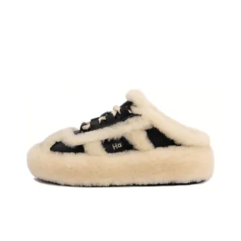 HALF AWAKE Anti Wear, Anti Odor And Silent Slippers Women's Black White