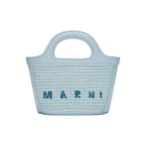 MARNI TROPICALIA Fabric Handbag Small Size Women's Blue