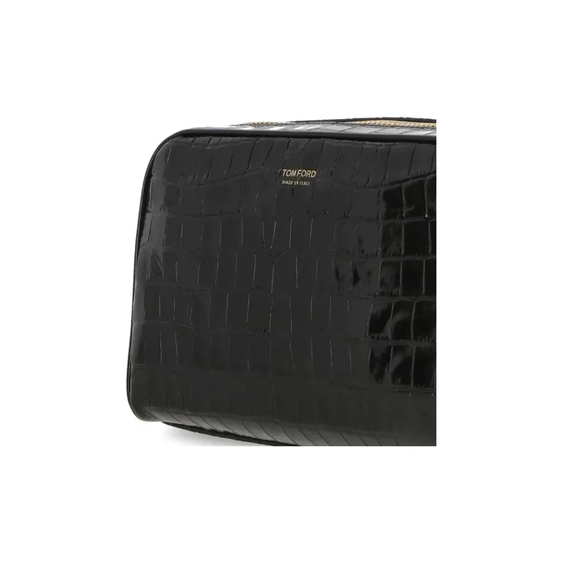 TOM FORD Calfskin Clutch Men's Black-3