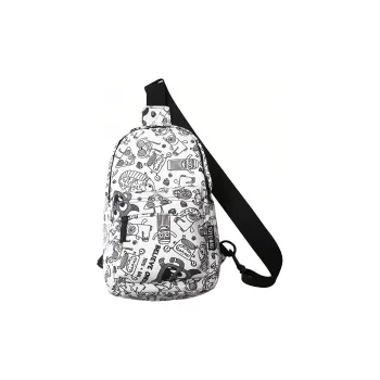 GKY Nylon Sling Bag Regular Unisex White & Black