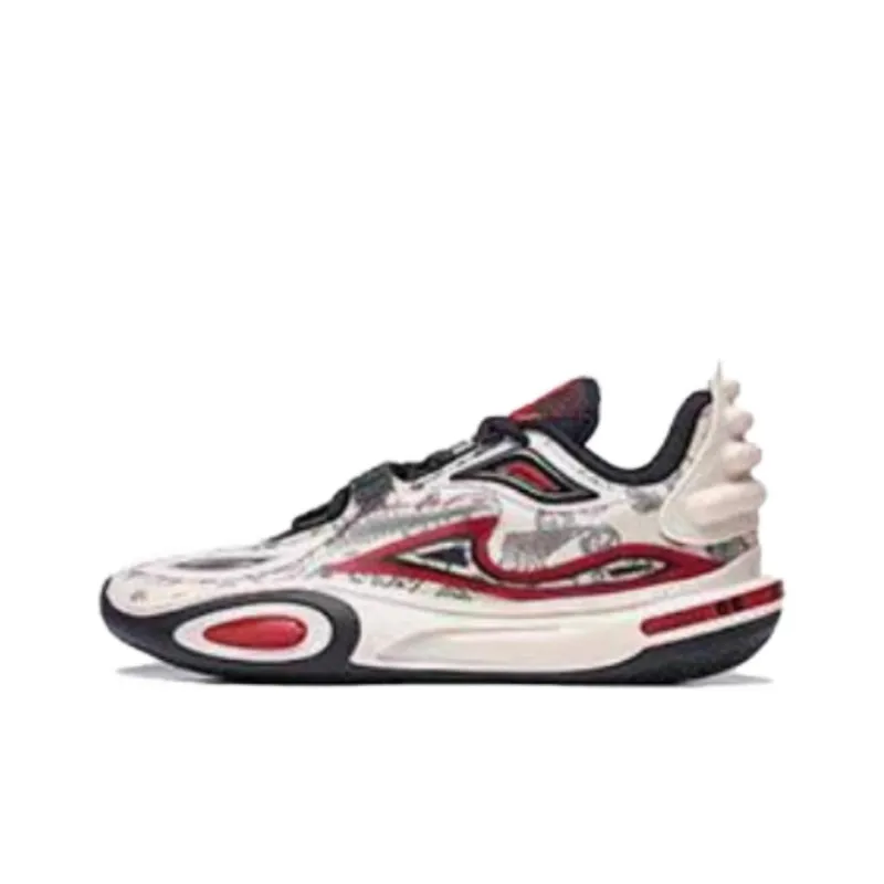 LiNing All City 11 V2 Kids & Youth Cushioning Wear Resistant Low Top Basketball Shoes Unisex Red White-2