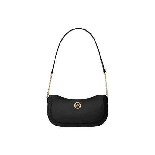 MICHAEL KORS Coated Canvas Clutch Handbag, Shoulder Bag Small Size Women's Black