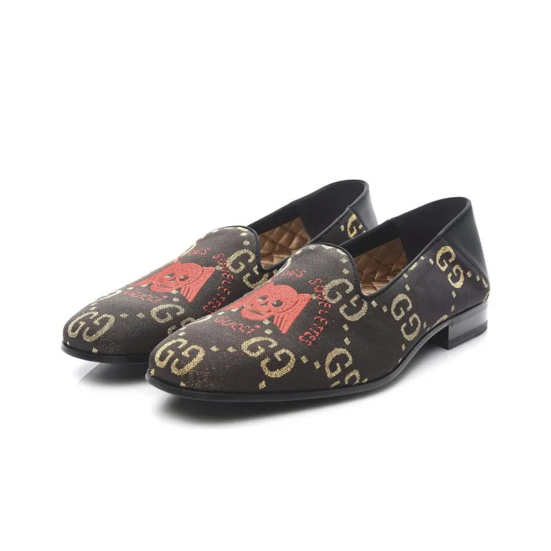 GUCCI GG Casual Single Shoes Men's Brown-1