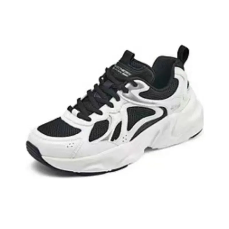 Skechers Shock Absorbers With Slip Resistant Features Low Top Chunky Sneakers Women's Black White-2