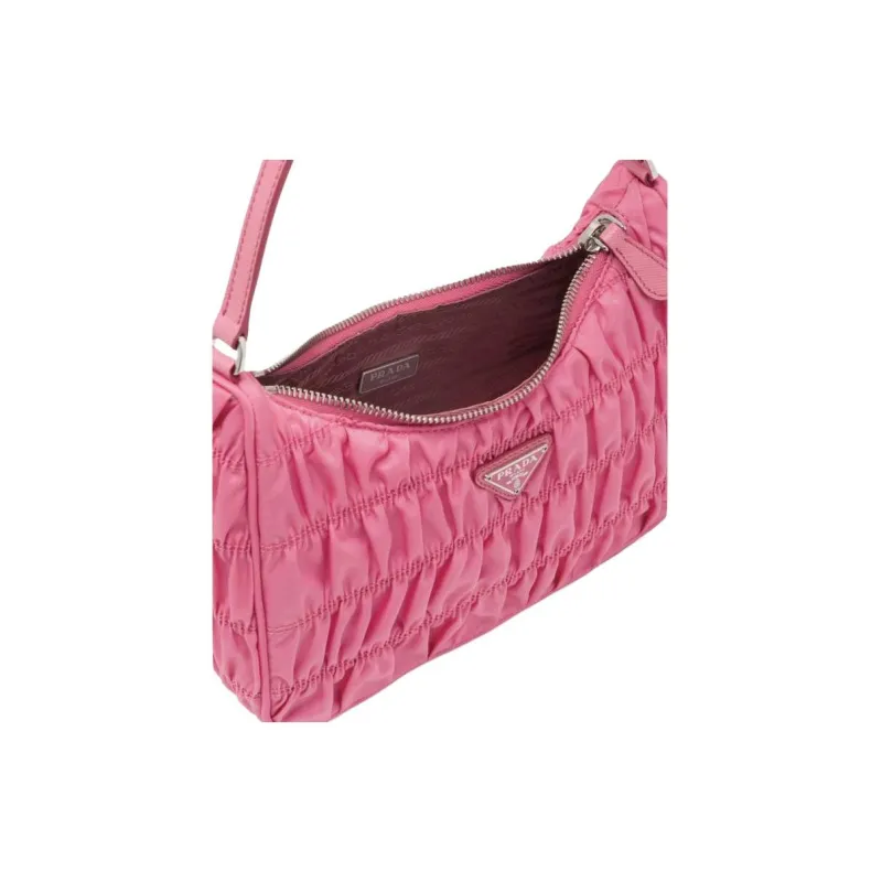 PRADA Saffiano Leather One Shoulder Handbag Mini Women's Pink-3