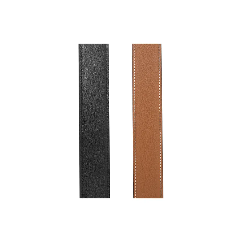 HERMES Togo Calfskin Leather Belts Men's Black/Gold Width 3.2cm-1
