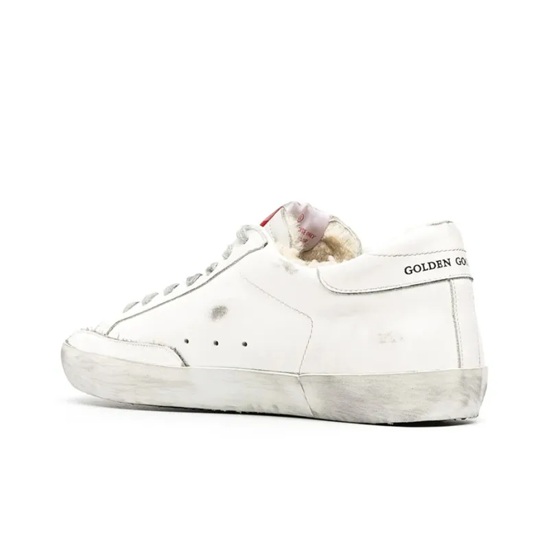 Golden Goose Super Star Low Top Stylish Skateboarding Shoes Men's White Distressed Style-3