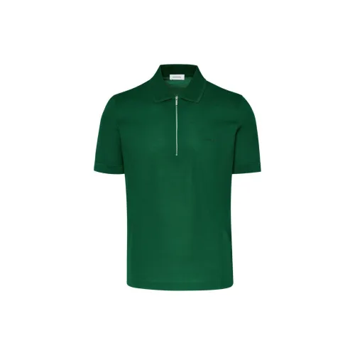 Ferragamo Zip-up Cotton Polo Shirt