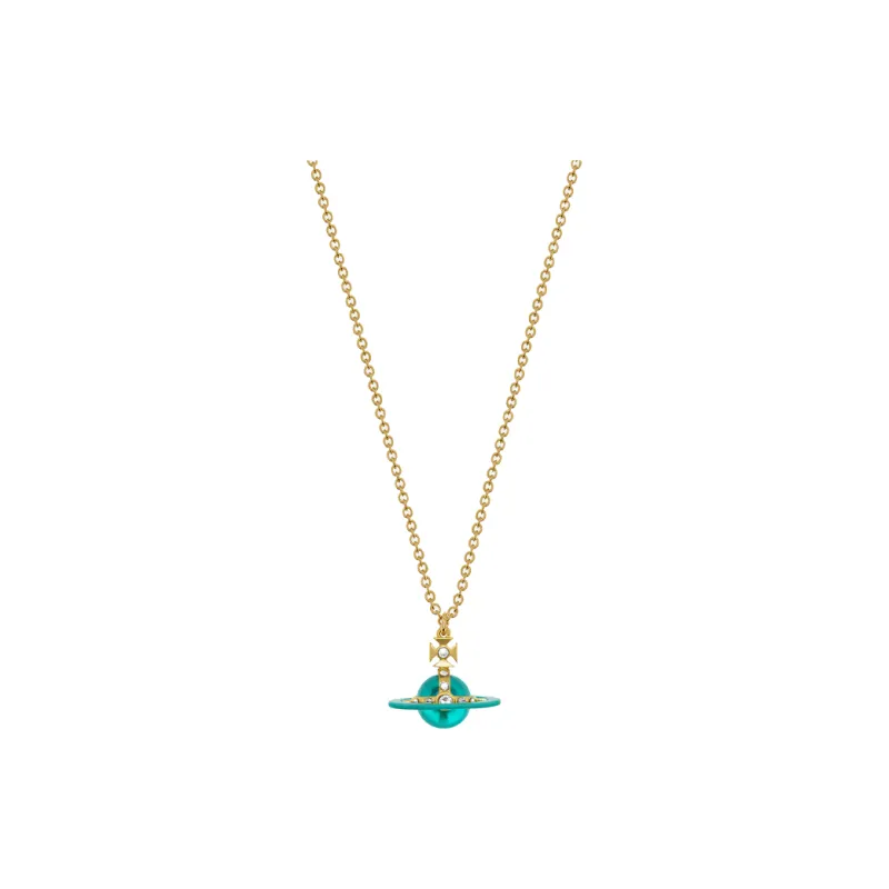 Vivienne Westwood Brass Swarovski Crystals Necklaces Unisex Gold-0