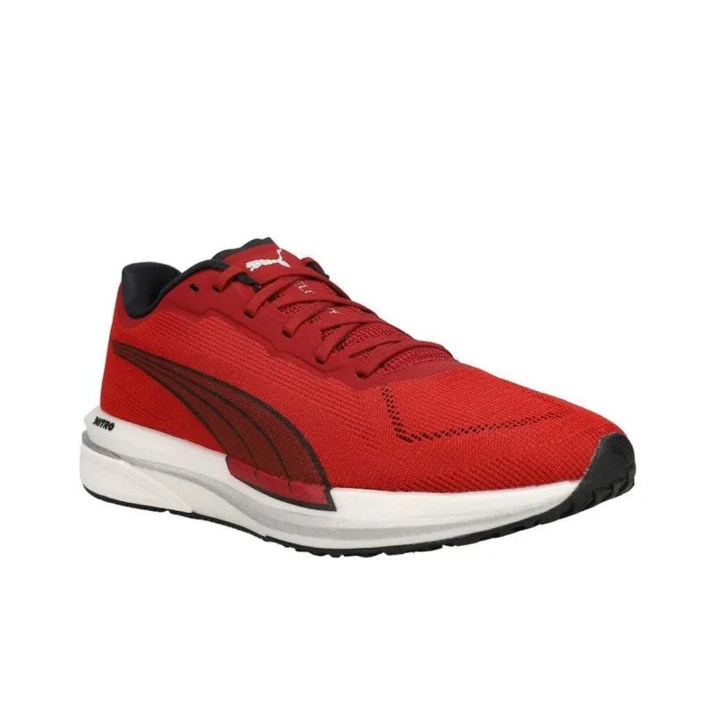 PUMA Velocity Nitro 1 Cushioning Anti-Slip And Wear-Resistant Low-Top Running Shoes Men's Black Red-2