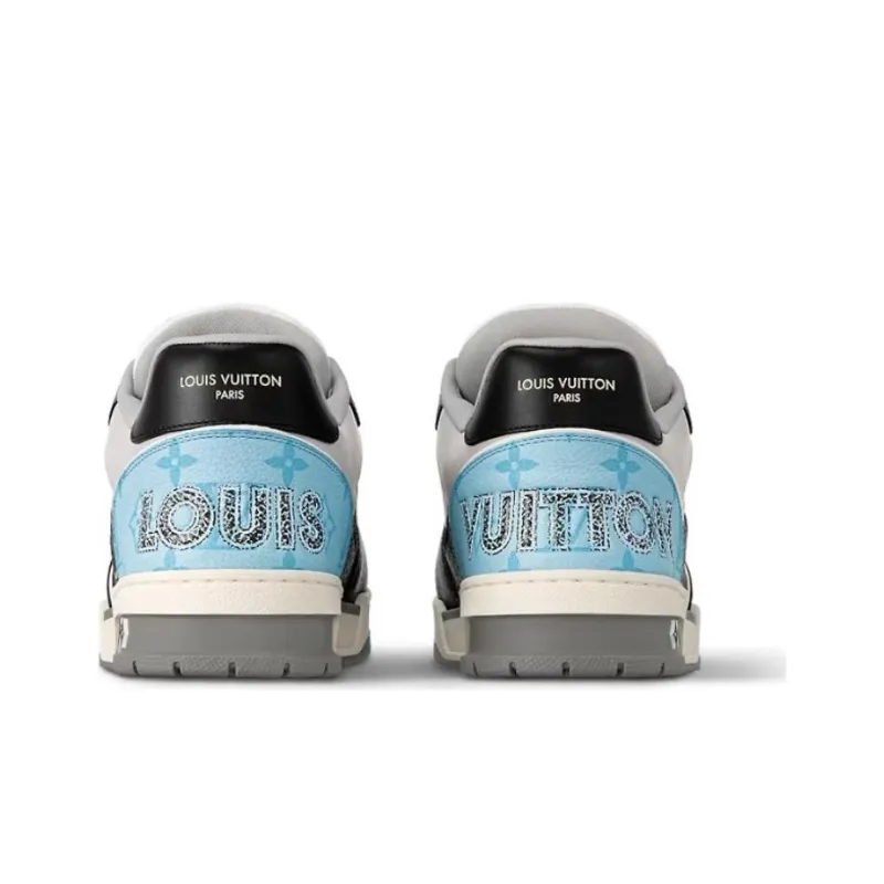 LOUIS VUITTON Lv Trainer Sneakers 'Blue Monogram Black Grey'-3