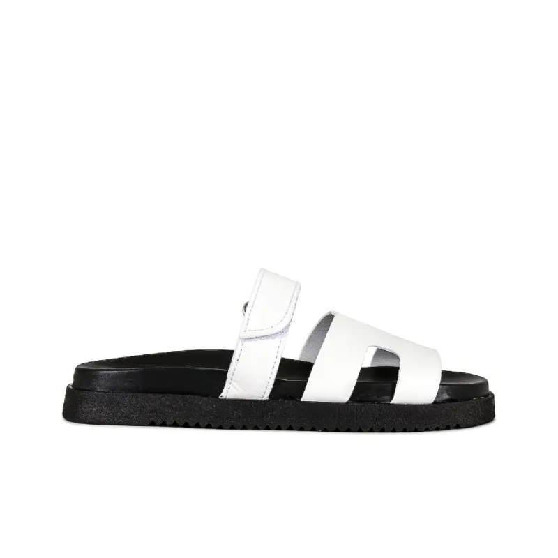 STEVE MADDEN Mayven Slide Slippers Women's Black White-1