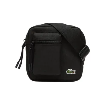 LACOSTE Polyester Camera Bag, Crossbody Bag, Shoulder Bag Regular Unisex Black