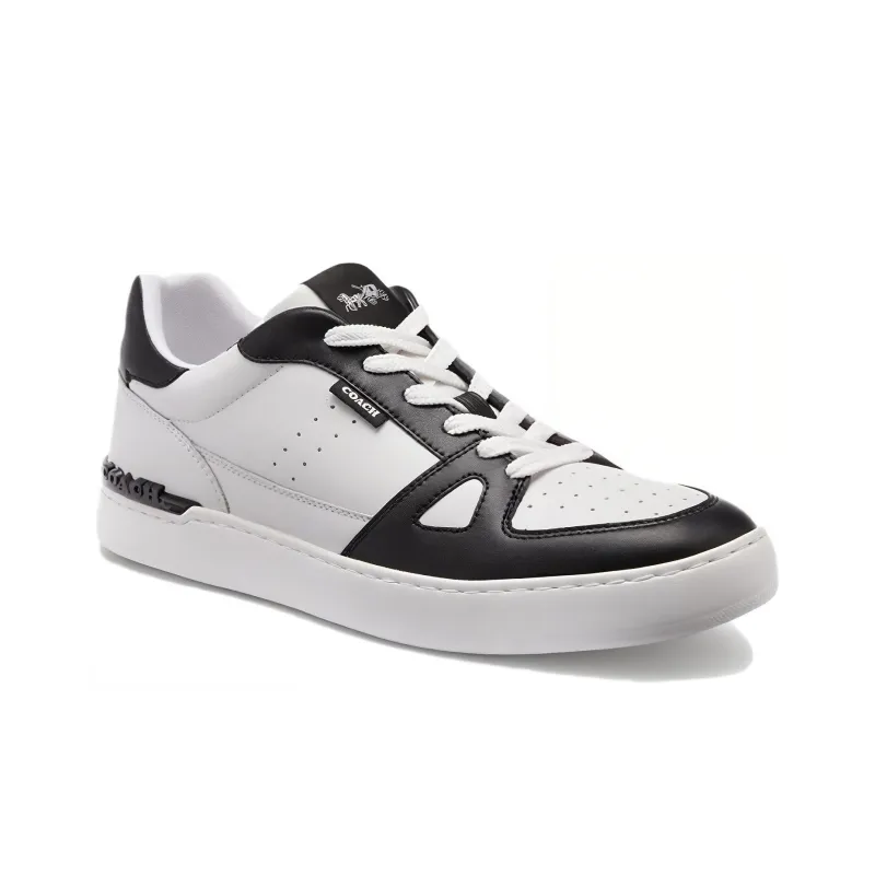 COACH Low Top Skateboard Shoes Men's Black White-2