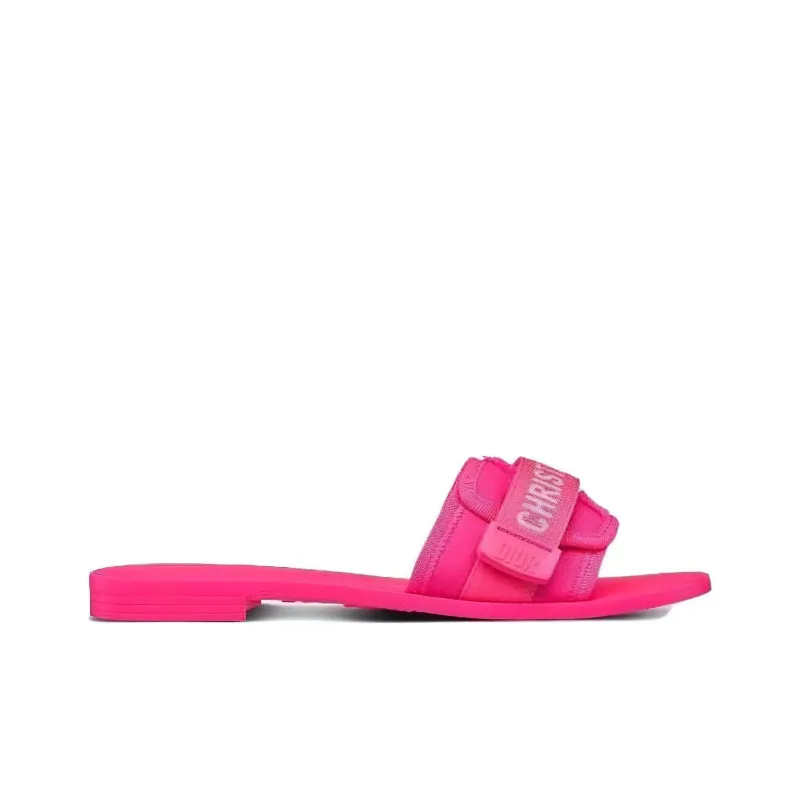 DIOR Diorevolution Abrasion Resistant Slide Slippers Women's Bright Pink-1