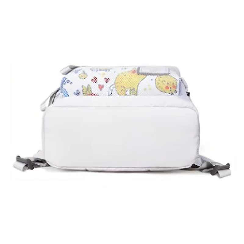 Bansusu Polyester Backpack Large Size Unisex Gray White-4
