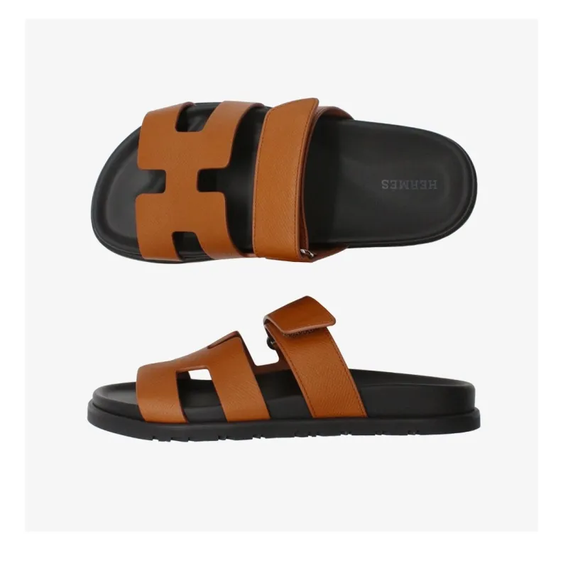 HERMES Chypre Sandal Natural Epsom Leather Women's-4