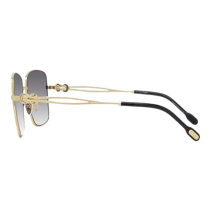FRED Acetate Metal Gold Plated Irregular Shape Sunglasses Unisex Gold-3