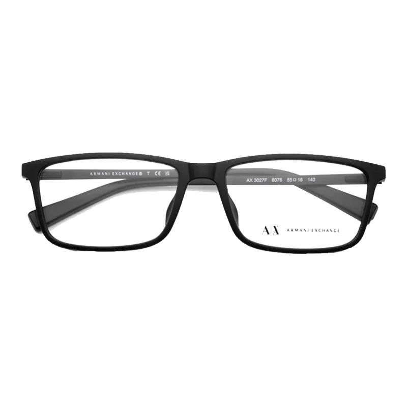EMPORIO ARMANI Plate And Metal Irregular Shape Eyeglass Frames Men's Black-1