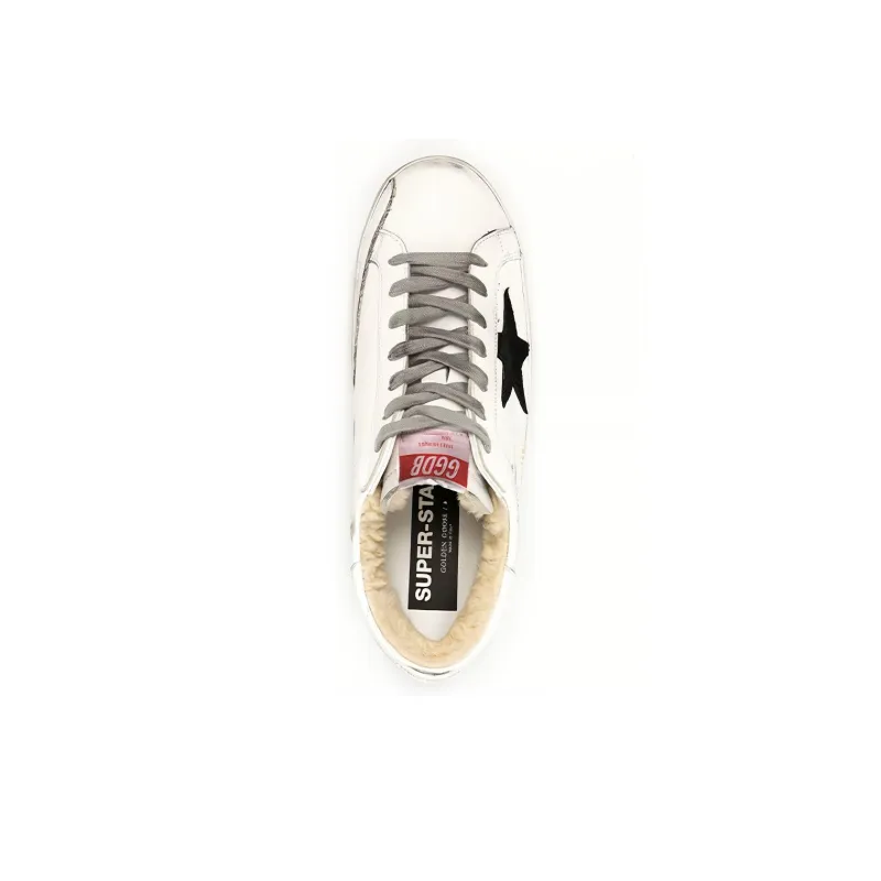 Golden Goose Super Star Low Top Stylish Skateboarding Shoes Men's White Distressed Style-4