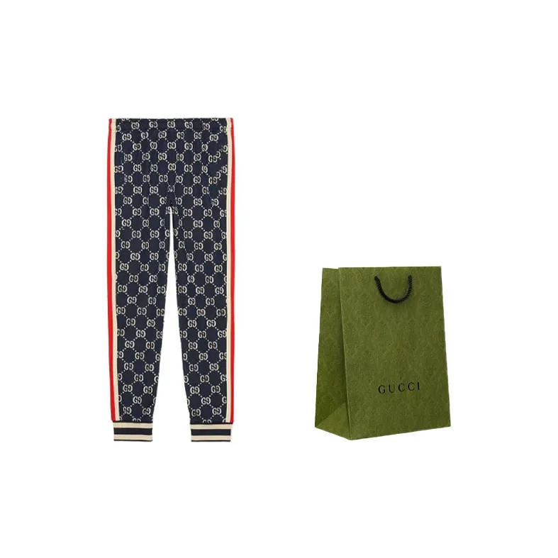 GUCCI GG Men Jacquard Jogging Pant Blue/Ivory-3