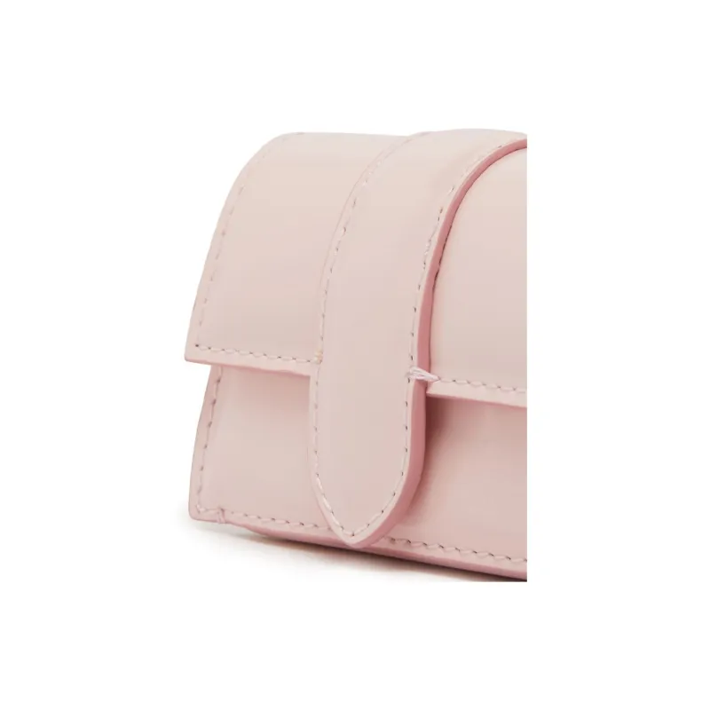 Jacquemus Cotton With Calfskin Earphone Case Mini Women's Pink-4