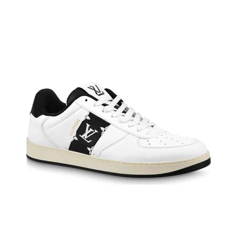 LOUIS VUITTON Rivoli Sneakers 'White With Black Side Monogram Band'-1