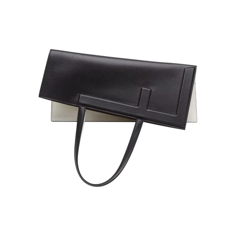 FENDI Calfskin Handbag Large Size Women's ** Black & White-0