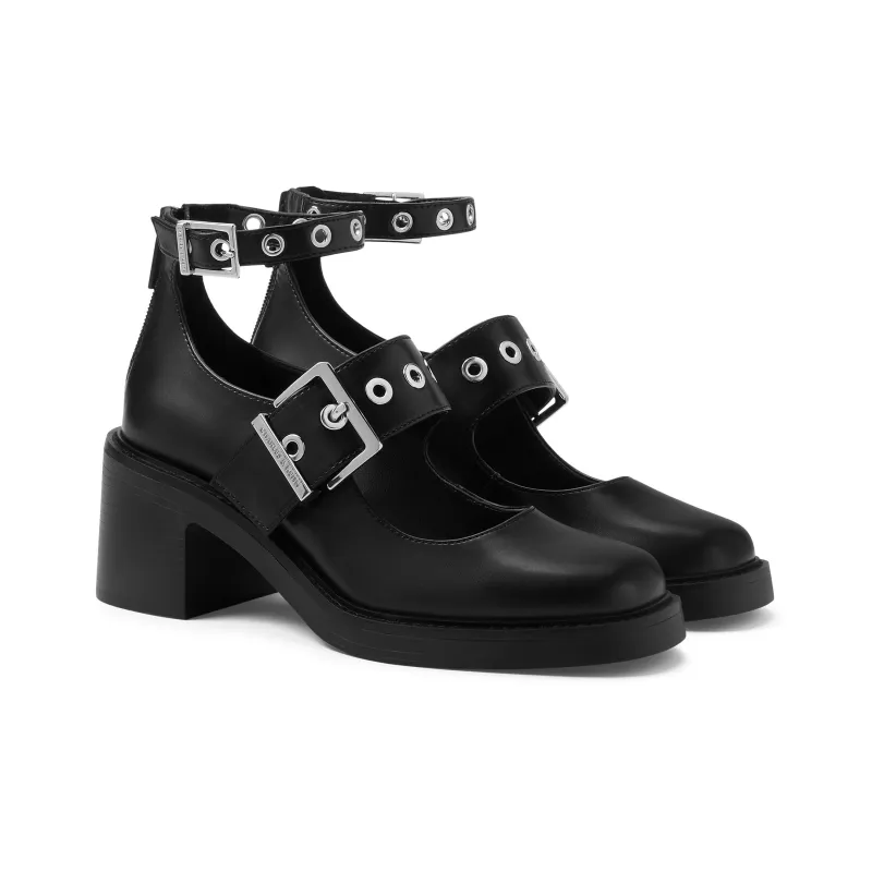 CHARLES&KEITH Small CK Gothic Lolita Style Women's Casual Shoes 6.8cm Women's Black/White-1