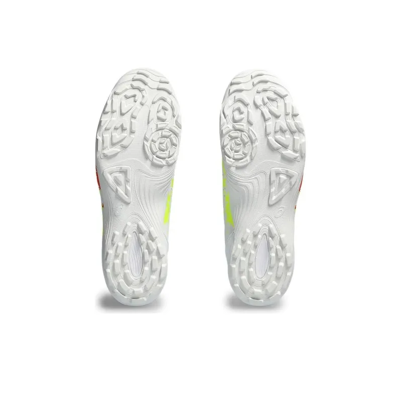 Asics TF Turf Slip Resistant Soccer Shoes Men's White Red Yellow-4