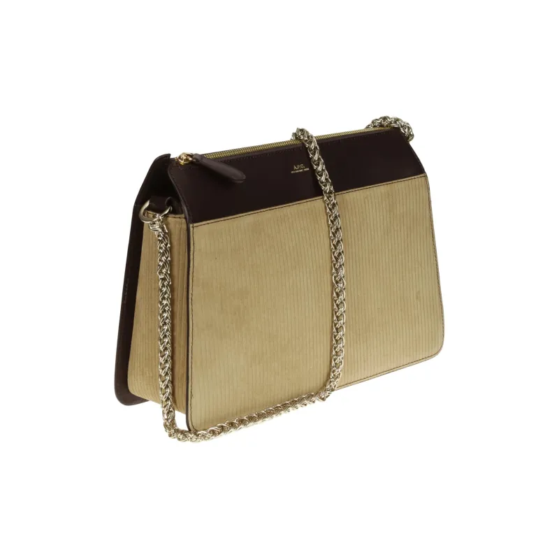 A.P.C Smooth Vegetable Tanned Leather Handbag Shoulder Bag Women's Colorful Coffee-1