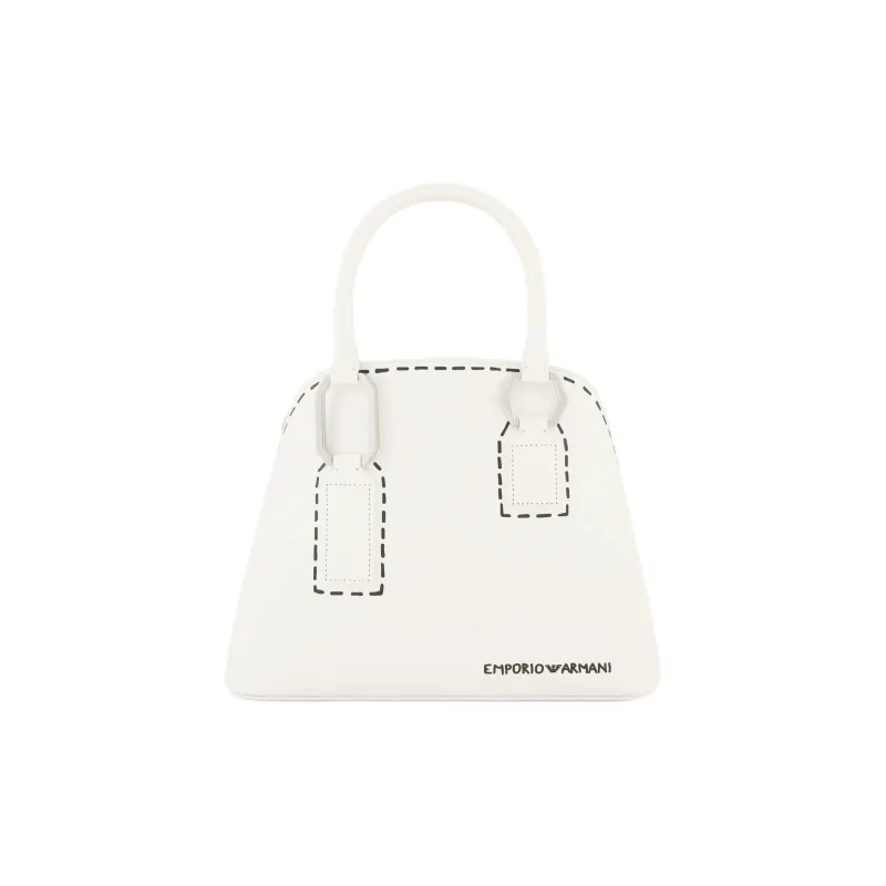 EMPORIO ARMANI Polyurethane Tote Bag, Shopping Bag, Shoulder Bag, Crossbody Bag, Handbag Women's White-0