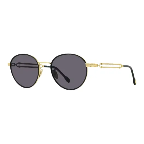FRED Gold-Plated Round Sunglasses Unisex Black