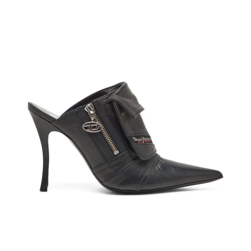DIESEL D-Venus Pocket 100mm Leather Mules-1