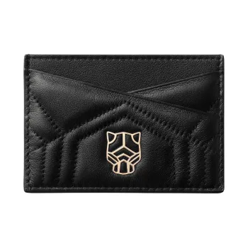 CARTIER Calfskin Wallets Card Holders Regular Women's Black