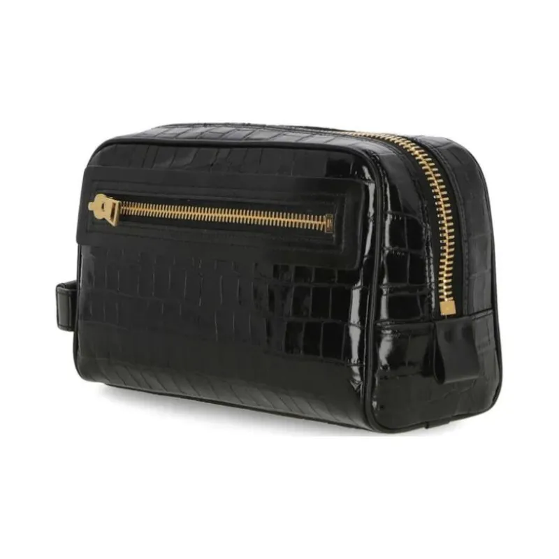 TOM FORD Calfskin Clutch Men's Black-2