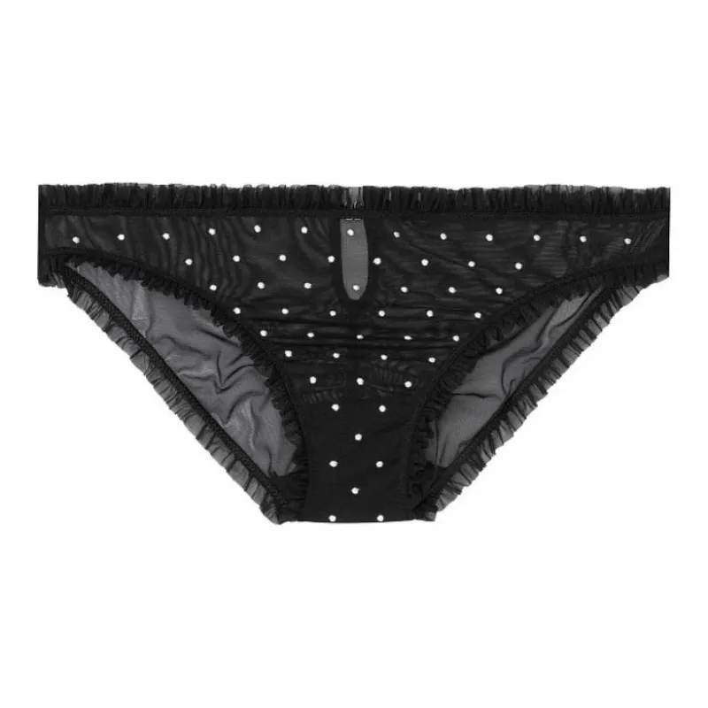 VICTORIA'S SECRET Underpants Women's 1 Pack Polka Dot Print On Black Background-0