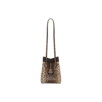 FENDI Calon Leather Bucket Bag Handbag Shoulder Bag Women's Light Umber