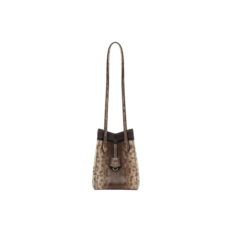 FENDI Calon Leather Bucket Bag Handbag Shoulder Bag Women's Light Umber-0
