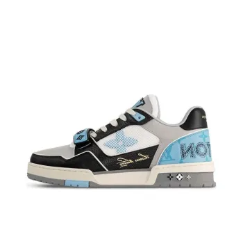LOUIS VUITTON Lv Trainer Sneakers 'Blue Monogram Black Grey'