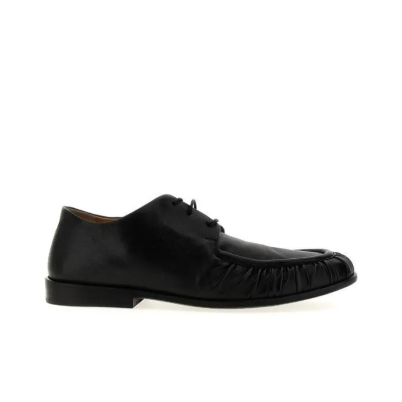 Marsèll Round Toe Ruched Lace Up Shoes-1