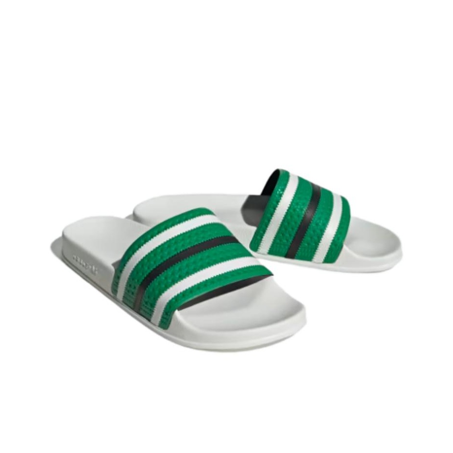adilette green white