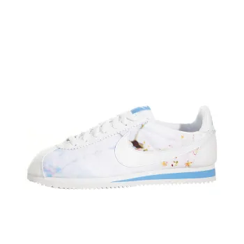Nike Classic Cortes Cushioning Anti Slip And Wear Resistant Low Top Running Shoes Women's White Blue