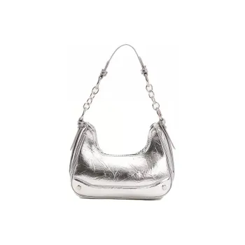 Carksky PU Crossbody Bag Shoulder Bag Regular Women's Silver Black