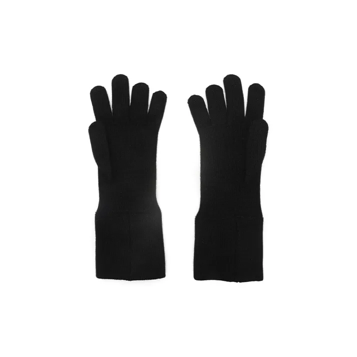 CHANEL Knit Gloves Women's Black-1