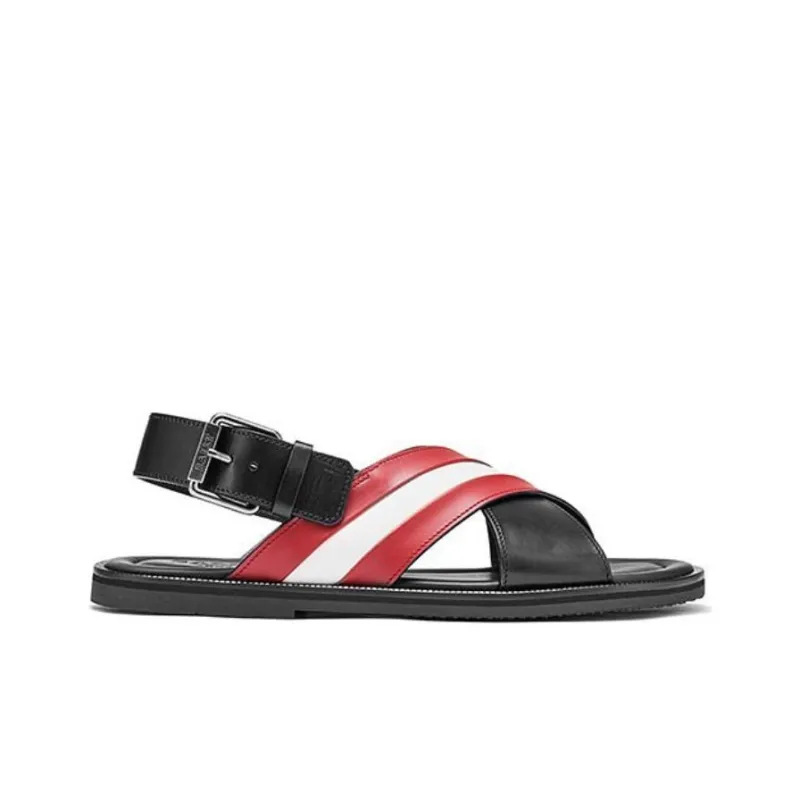 BALLY Jamilo One Strap Sandals Men's Black Red White-1