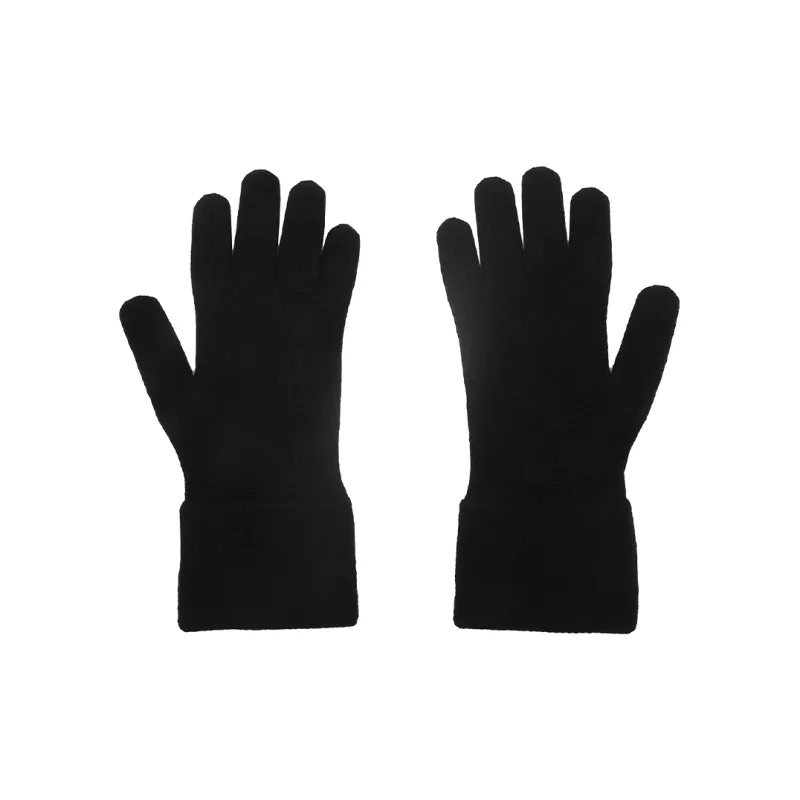CHANEL Knit Gloves Women's Black-1