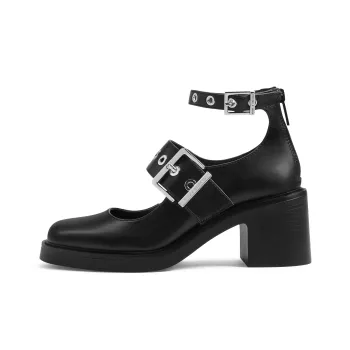 CHARLES&KEITH Small CK Gothic Lolita Style Women's Casual Shoes 6.8cm Women's Black/White