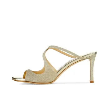 Jimmy Choo Anise Slide Slippers Women's White Gold
