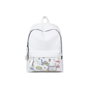Bansusu Polyester Backpack Large Size Unisex Gray White